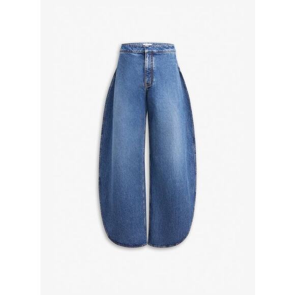 Alaia Petal Barrel Shape Side Slit Jeans in Bleu VIntage FR 40 US 8 - Picture 5 of 6